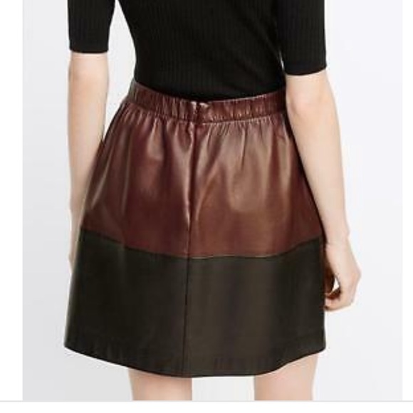 Vince two tone leather skirt - Picture 3 of 7